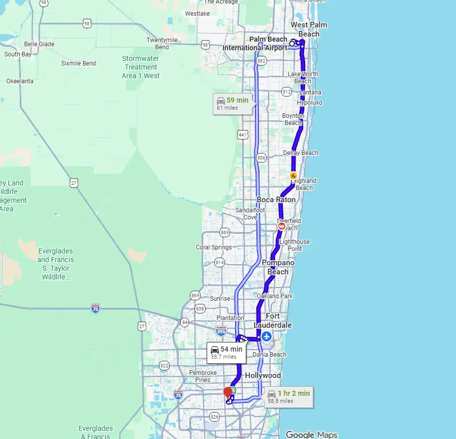 Pbi to hard rock stadium google directions