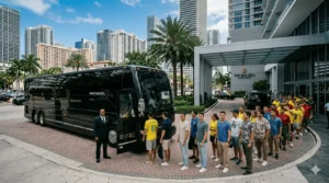 Large group transportation to Hard Rock Stadium for FIFA World Cup 2026 Miami - Premium Motor Coach with SAL Limo Service